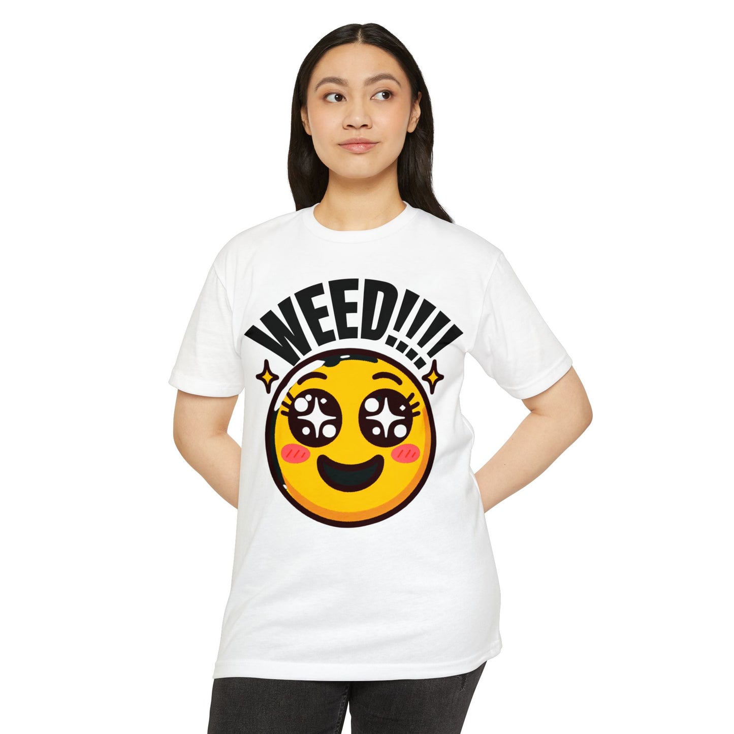 Fun Weed Smiley Face T-Shirt for Cannabis Lovers