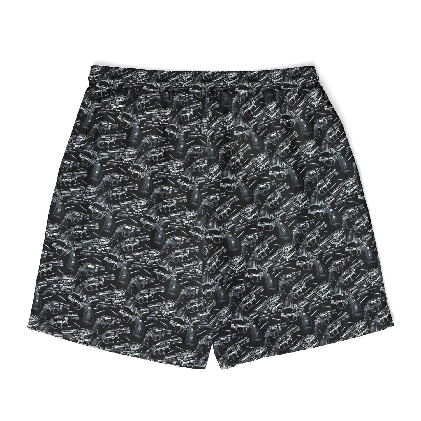 Unisex Swim Shorts - Bold Gun Graphic Design for Beach & Pool Days