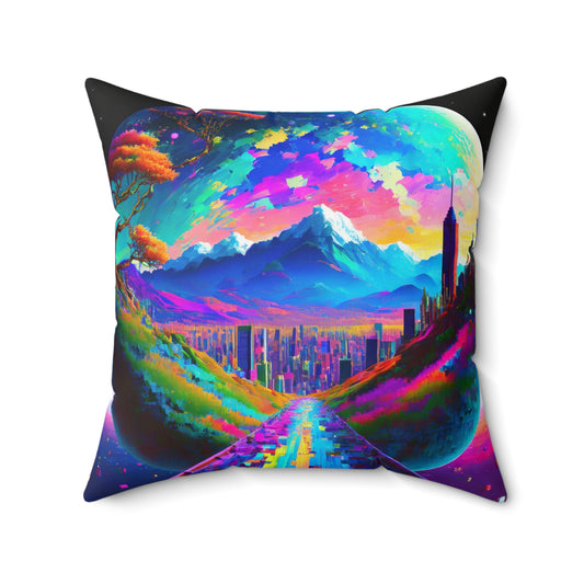 Get on this Planet Spun Polyester Square Pillow