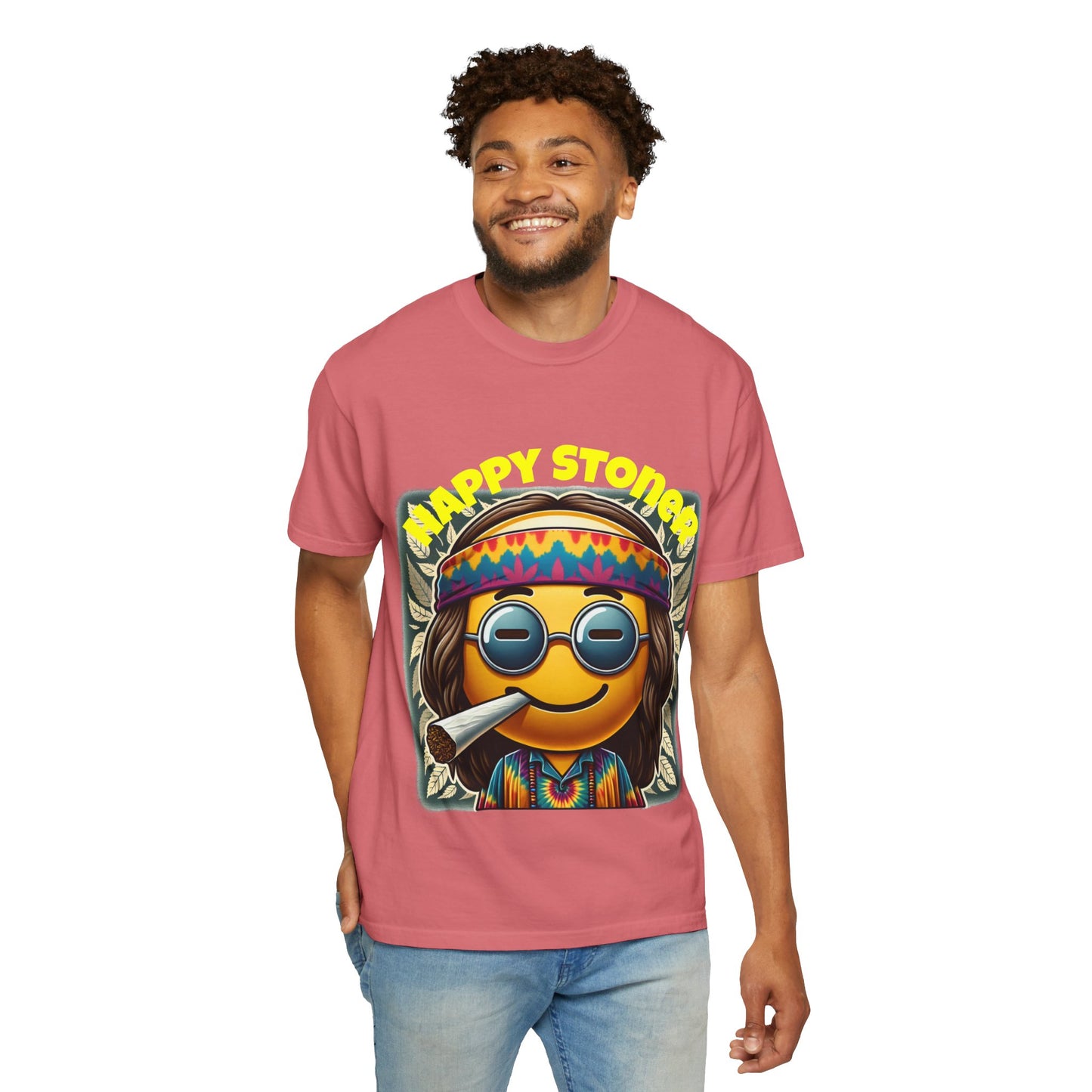 Happy Stoner Unisex Garment-Dyed T-Shirt | Chill Vibe Tee for Budding Enthusiasts