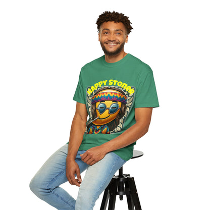 Happy Stoner Unisex Garment-Dyed T-Shirt | Chill Vibe Tee for Budding Enthusiasts