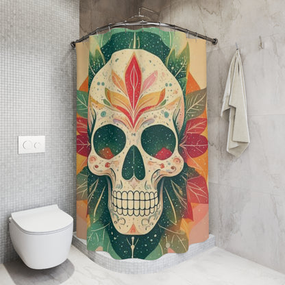 Skeletal Bloom Shower Curtains