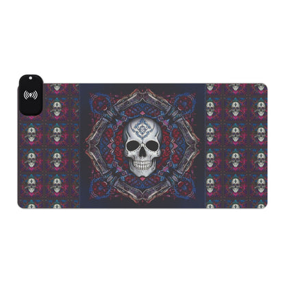 Skull Magic LED Gaming Mouse Pad, Wireless Charging