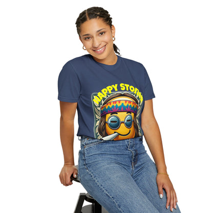 Happy Stoner Unisex Garment-Dyed T-Shirt | Chill Vibe Tee for Budding Enthusiasts