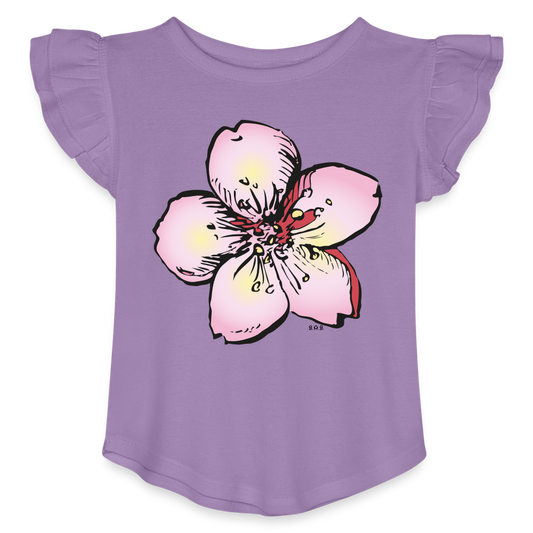 Beautiful Toddler Girls Flutter T-shirt - lavender