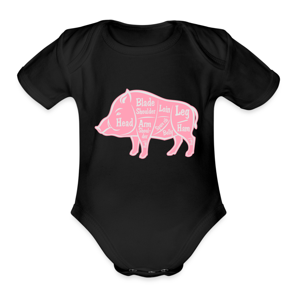 Sweet Piggie Organic Short Sleeve Baby Bodysuit | Spreadshirt 401 - black