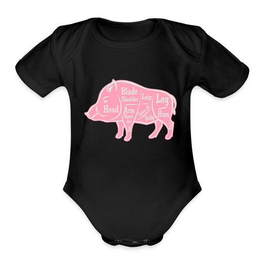 Sweet Piggie Organic Short Sleeve Baby Bodysuit | Spreadshirt 401 - black