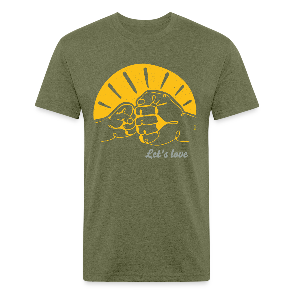 Let's love @Sofiesartstudio.com Fitted Cotton/Poly T-Shirt by Next Level - heather military green