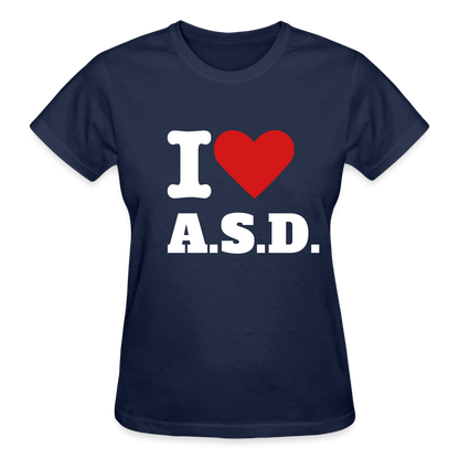 Autism Love Gildan Ultra Cotton Ladies T-Shirt - navy