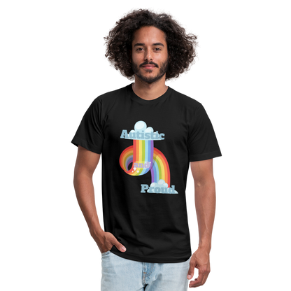 Autistic and Proud Unisex Jersey T-Shirt | Bella + Canvas - black