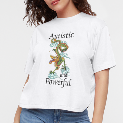 Autistic and Powerful Women's Boxy Tee - white