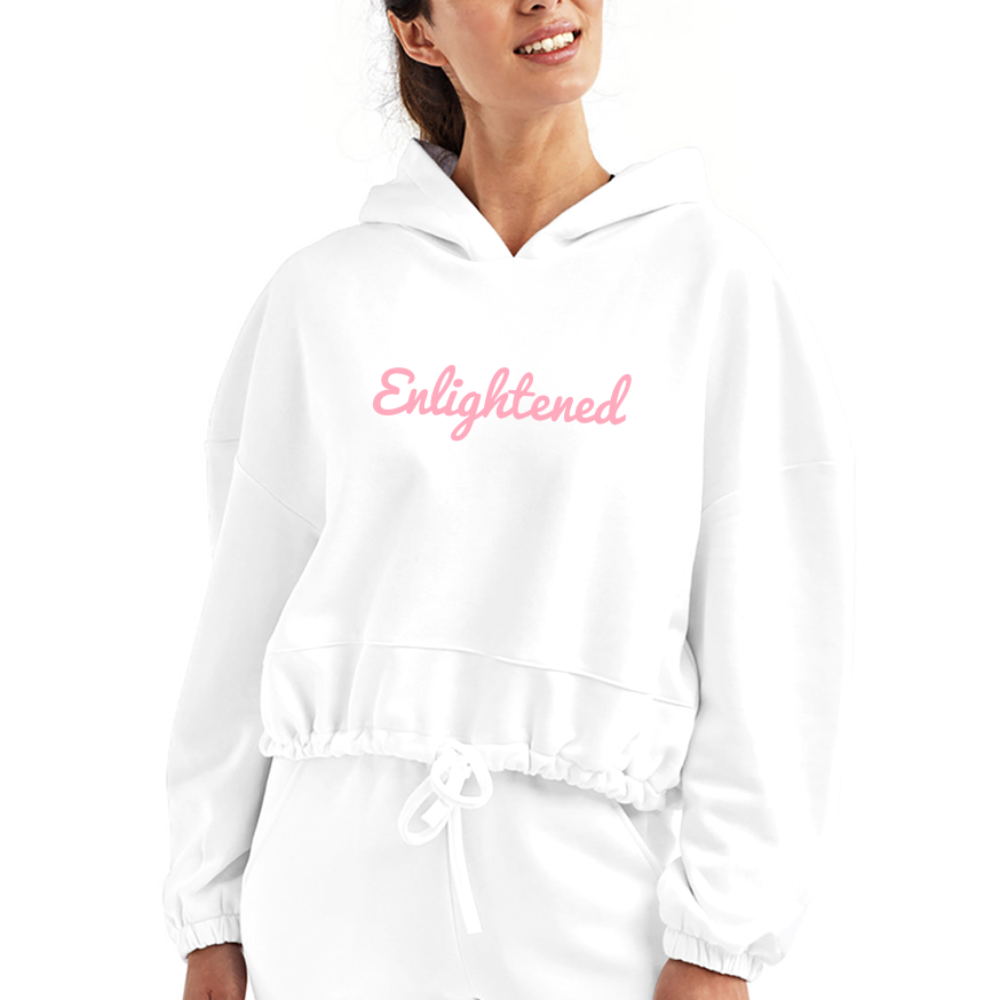 Enlightened Women’s Cropped Hoodie - white
