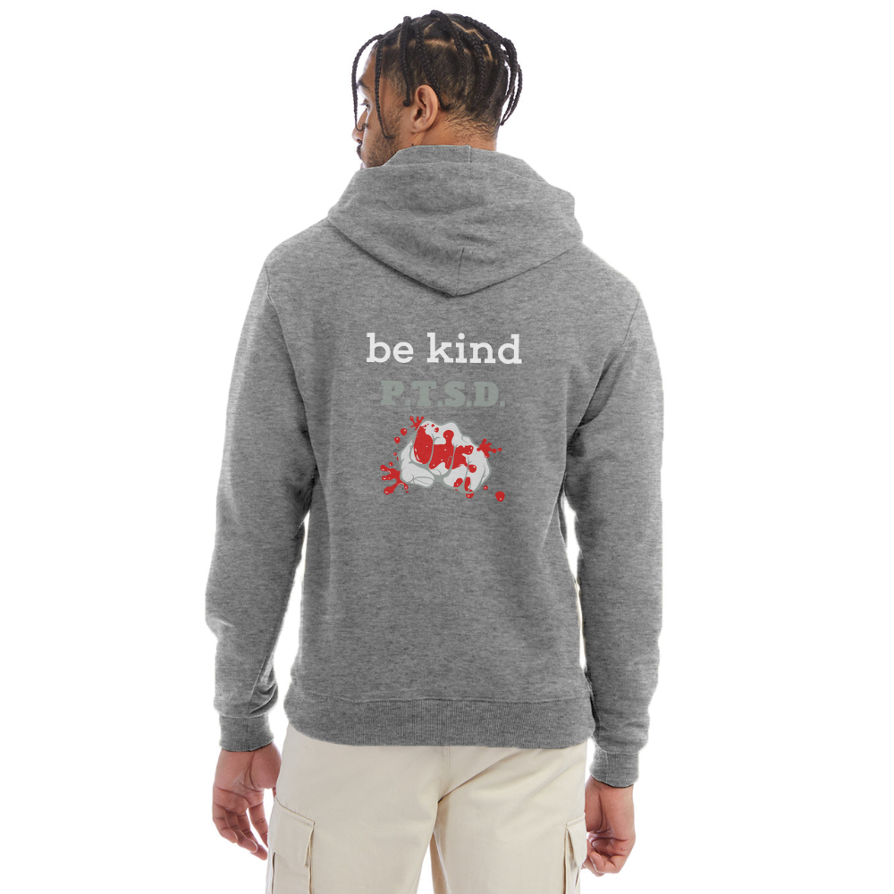 I Said Be KIND!!! Champion Unisex Powerblend Hoodie - heather gray