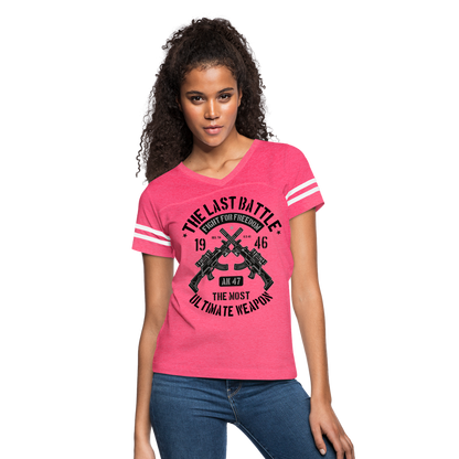 AK 47 Women's Cropped T-Shirt - vintage pink/white