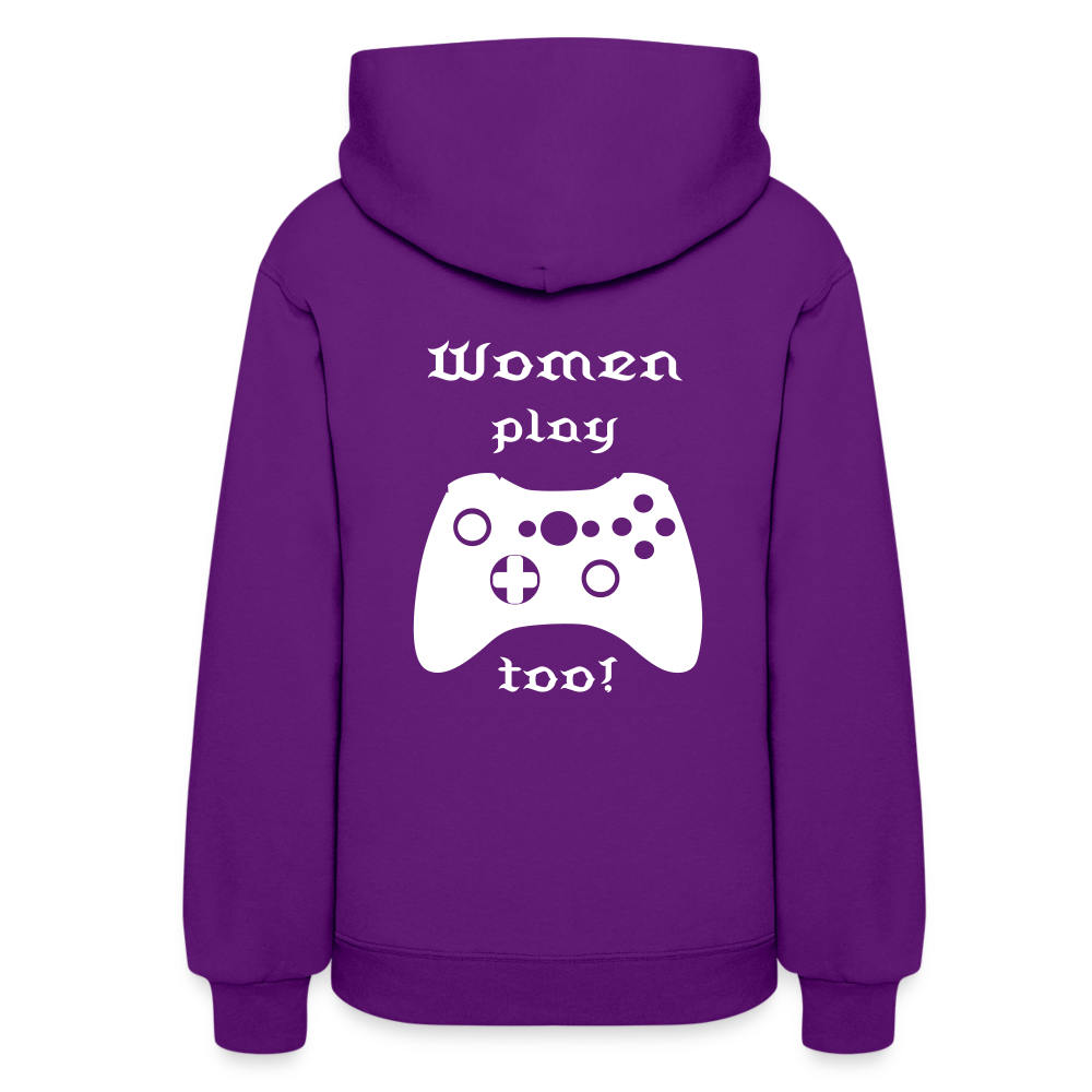I Game What About Her? Women's Hoodie - purple