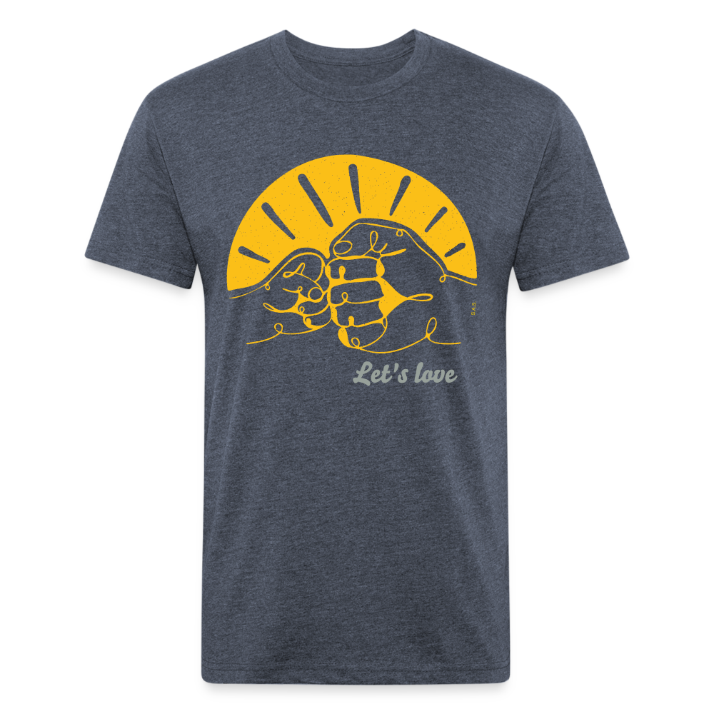 Let's love @Sofiesartstudio.com Fitted Cotton/Poly T-Shirt by Next Level - heather navy