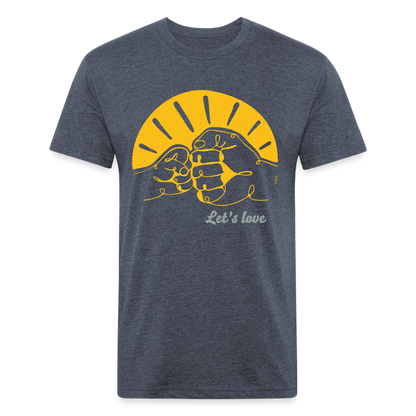 Let's love @Sofiesartstudio.com Fitted Cotton/Poly T-Shirt by Next Level - heather navy