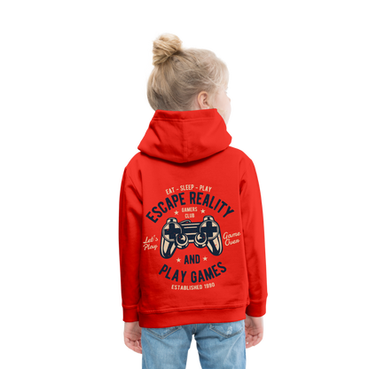 Escape Reality Video Gamer Kids‘ Premium Hoodie - red