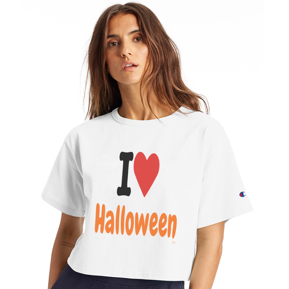 Halloween Champion Women’s Cropped T-Shirt - white