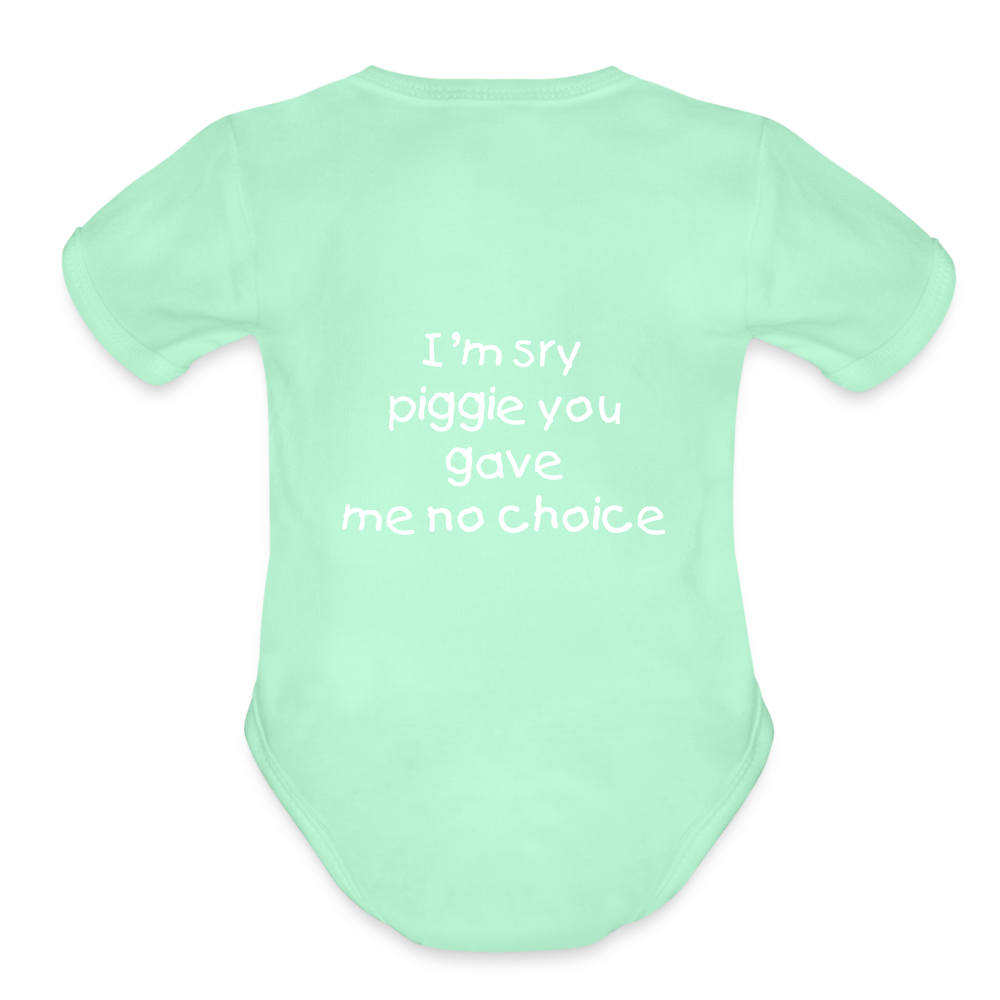 Sweet Piggie Organic Short Sleeve Baby Bodysuit | Spreadshirt 401 - light mint