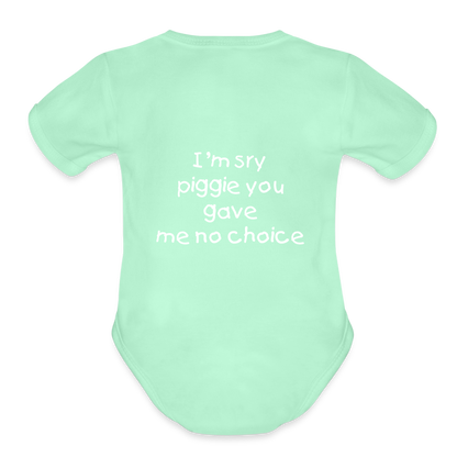 Sweet Piggie Organic Short Sleeve Baby Bodysuit | Spreadshirt 401 - light mint