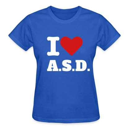 Autism Love Gildan Ultra Cotton Ladies T-Shirt - royal blue
