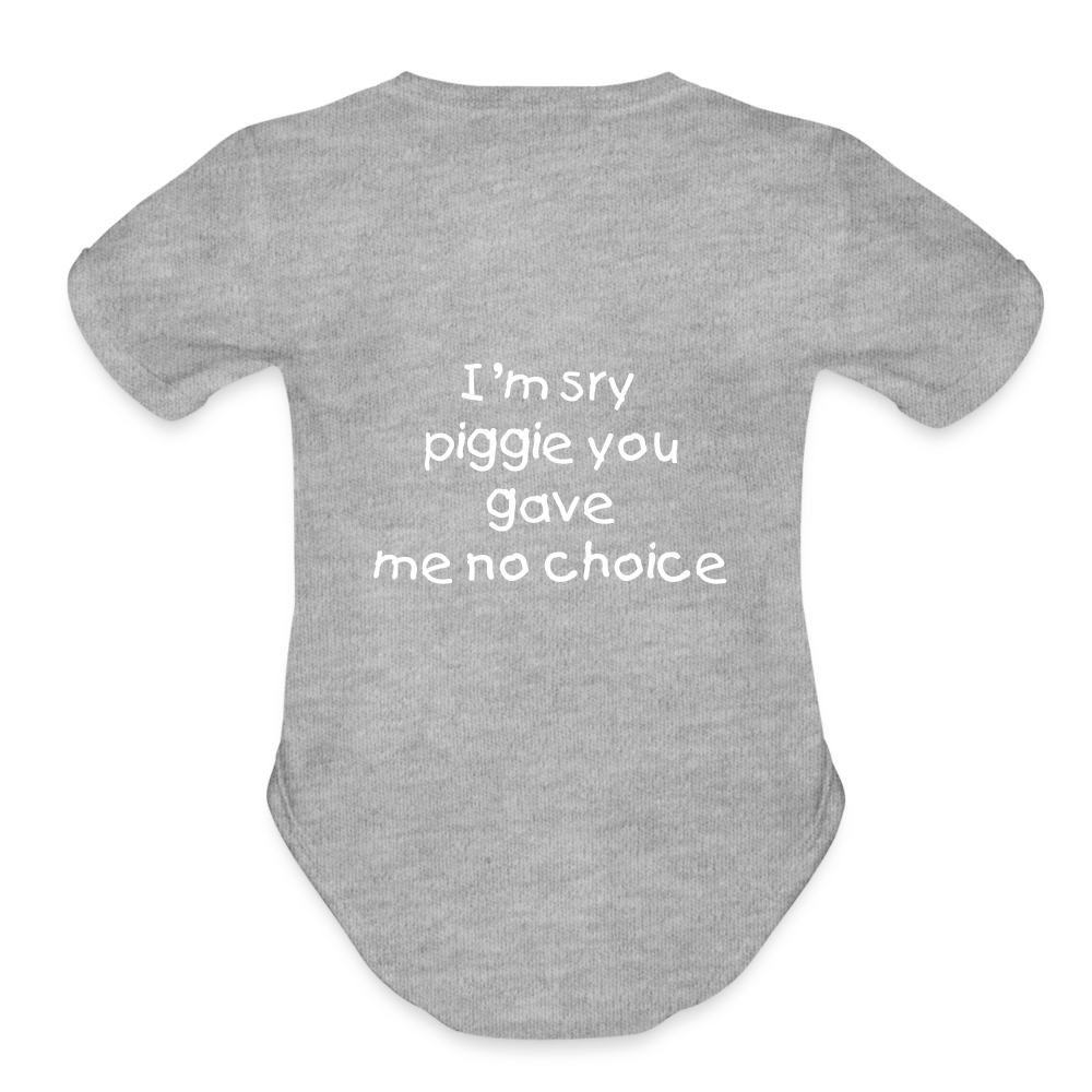 Sweet Piggie Organic Short Sleeve Baby Bodysuit | Spreadshirt 401 - heather grey
