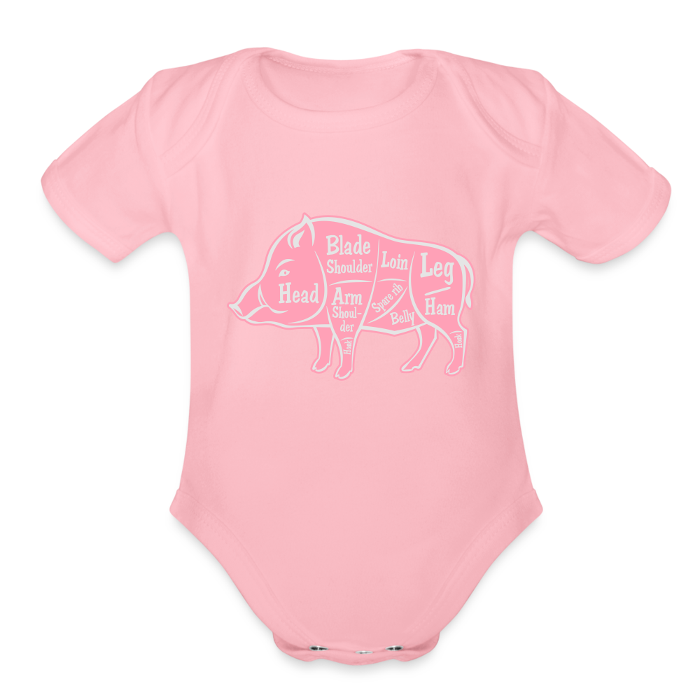 Sweet Piggie Organic Short Sleeve Baby Bodysuit | Spreadshirt 401 - light pink