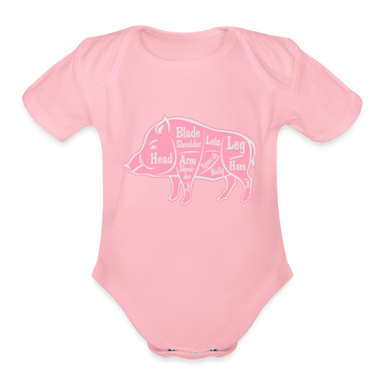 Sweet Piggie Organic Short Sleeve Baby Bodysuit | Spreadshirt 401 - light pink