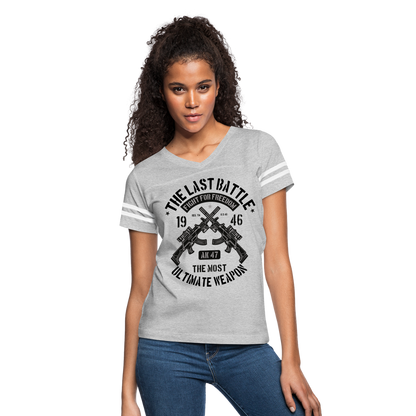 AK 47 Women's Cropped T-Shirt - heather gray/white