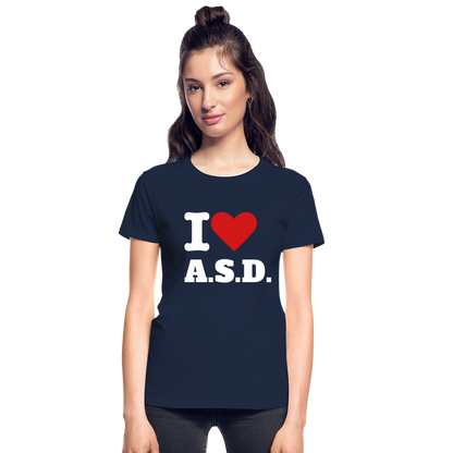 Autism Love Gildan Ultra Cotton Ladies T-Shirt - navy
