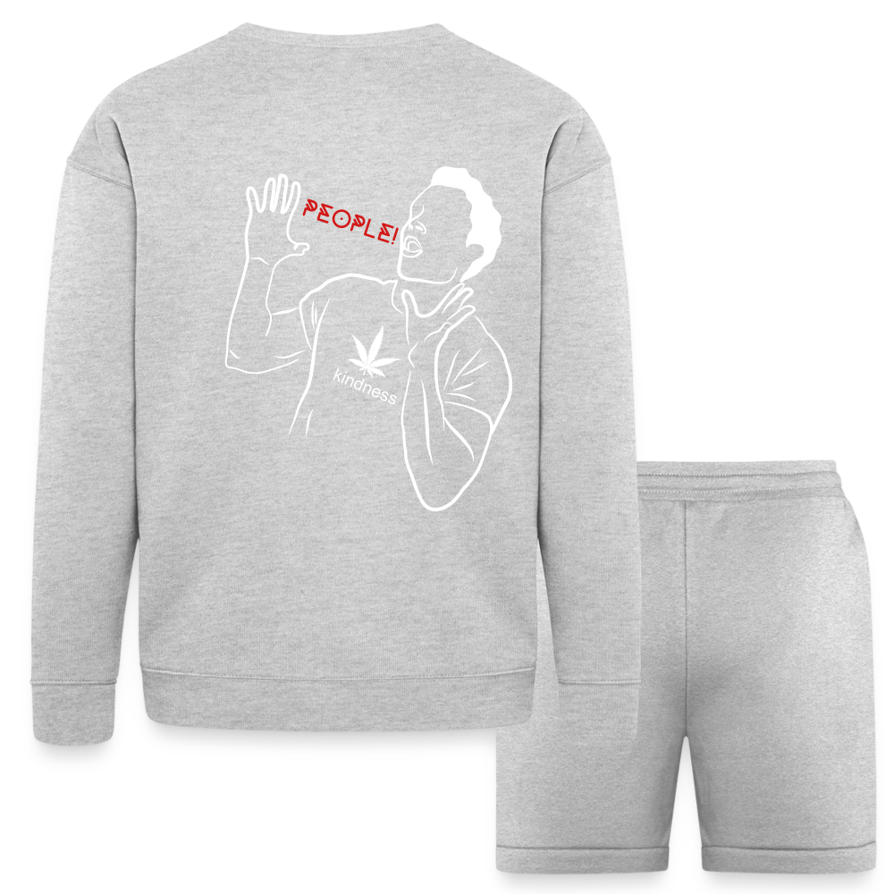 Hello P.T.S.D. Bella + Canvas Unisex Sweatshirt & Short Set - heather gray