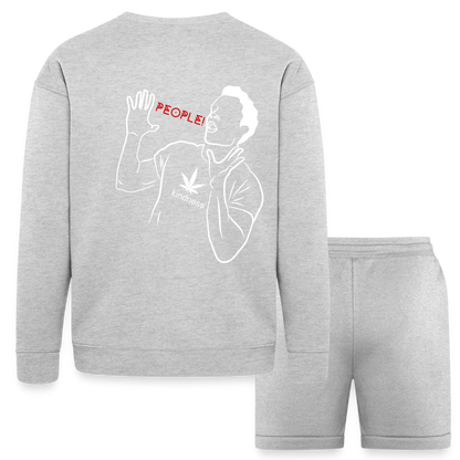 Hello P.T.S.D. Bella + Canvas Unisex Sweatshirt & Short Set - heather gray