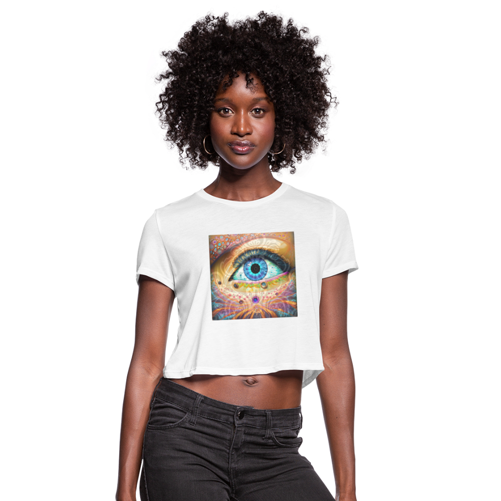 Relax with Women's Cropped T-Shirt - white