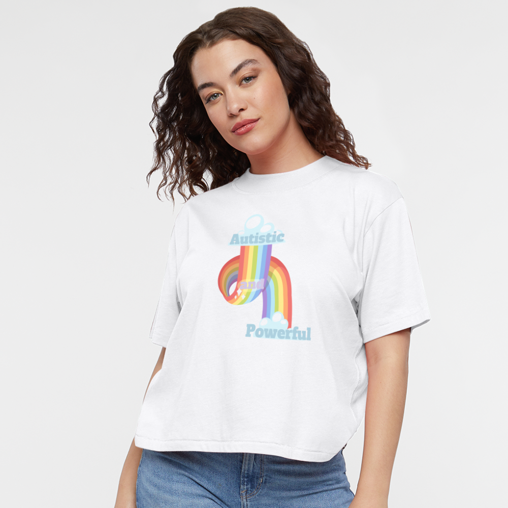 Autistic and Wonderful Women's Boxy Tee - white