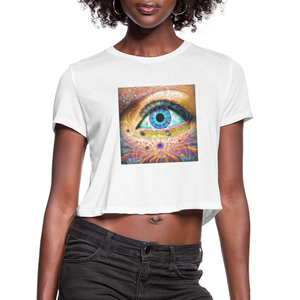 Relax with Women's Cropped T-Shirt - white