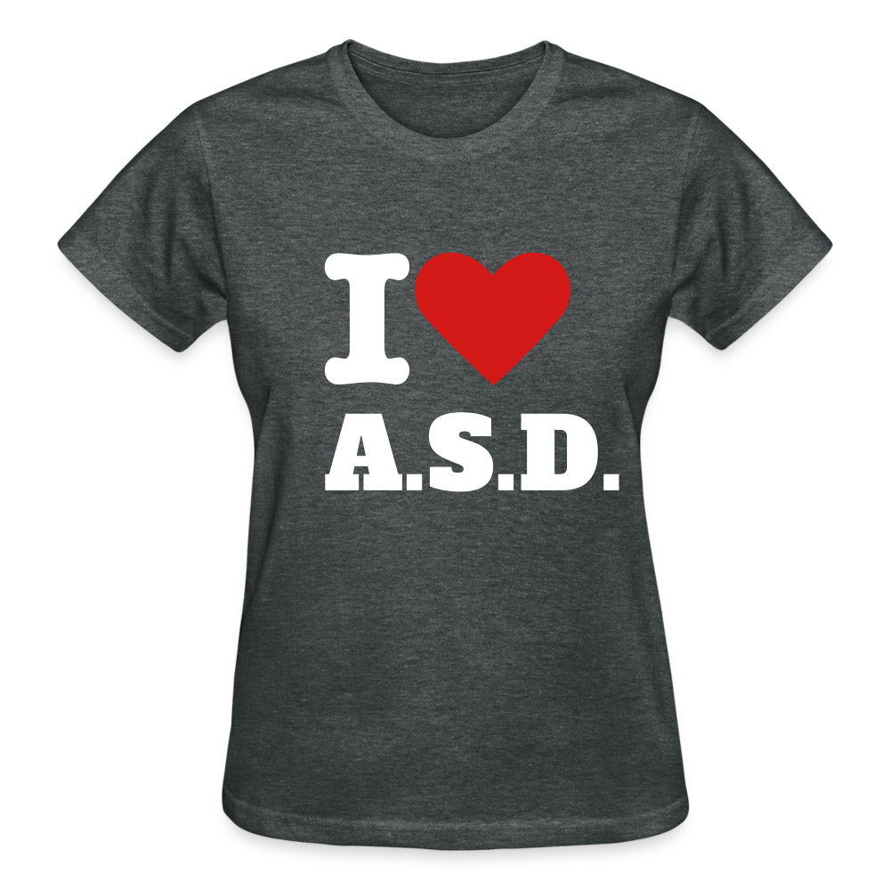 Autism Love Gildan Ultra Cotton Ladies T-Shirt - deep heather