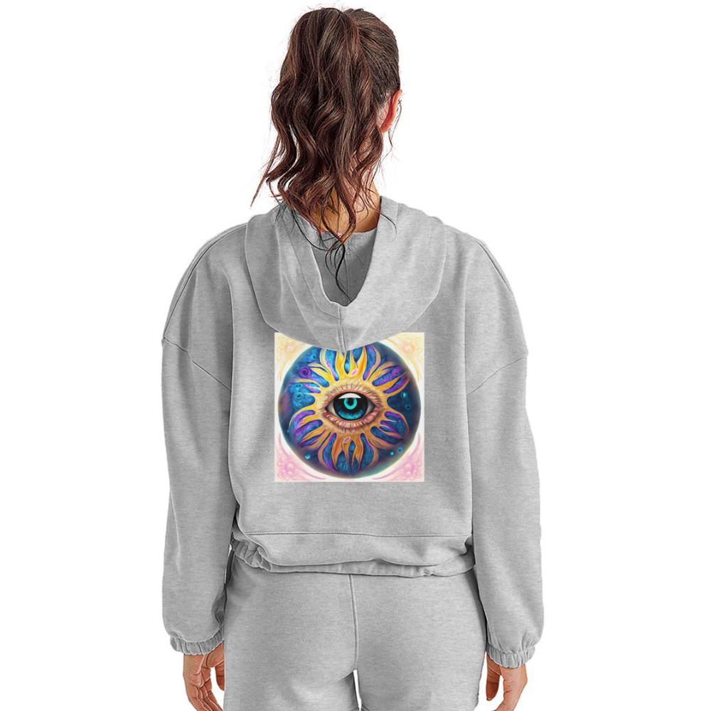 Enlightened Women’s Cropped Hoodie - heather gray