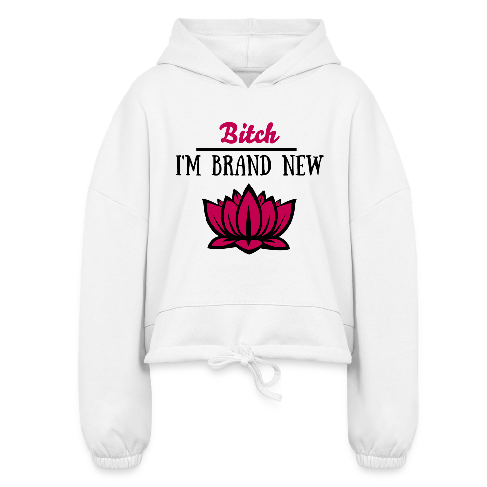 New Women’s Cropped Hoodie - white