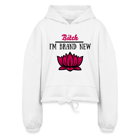 New Women’s Cropped Hoodie - white
