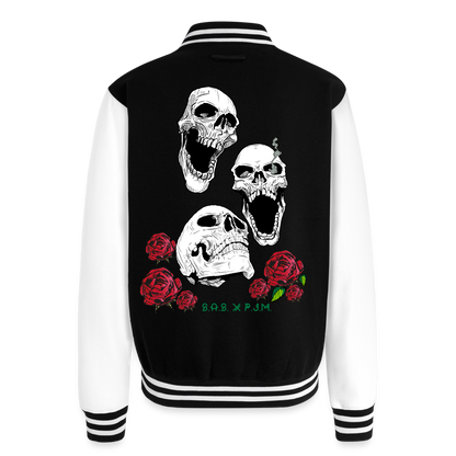 Three Kings Just Hoods Heavyweight Letterman Jacket - black/white