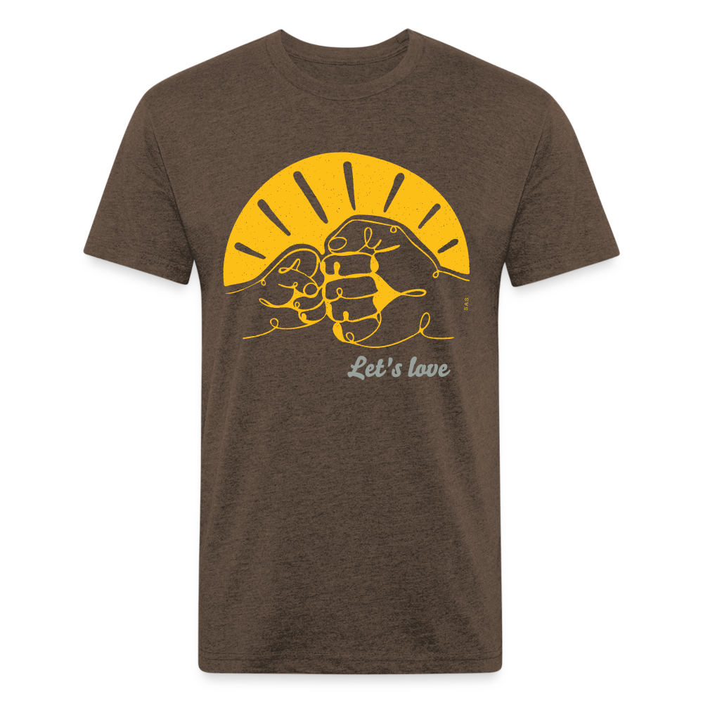 Let's love @Sofiesartstudio.com Fitted Cotton/Poly T-Shirt by Next Level - heather espresso