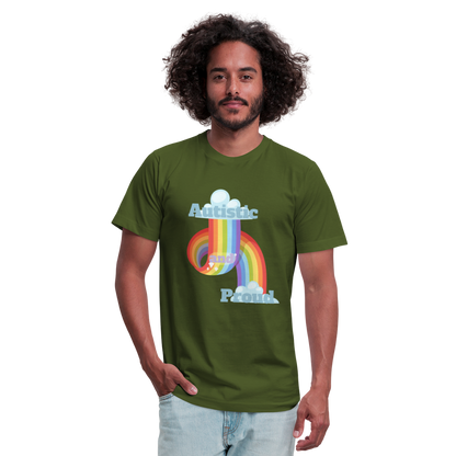 Autistic and Proud Unisex Jersey T-Shirt | Bella + Canvas - olive
