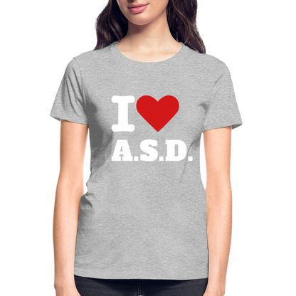 Autism Love Gildan Ultra Cotton Ladies T-Shirt - heather gray