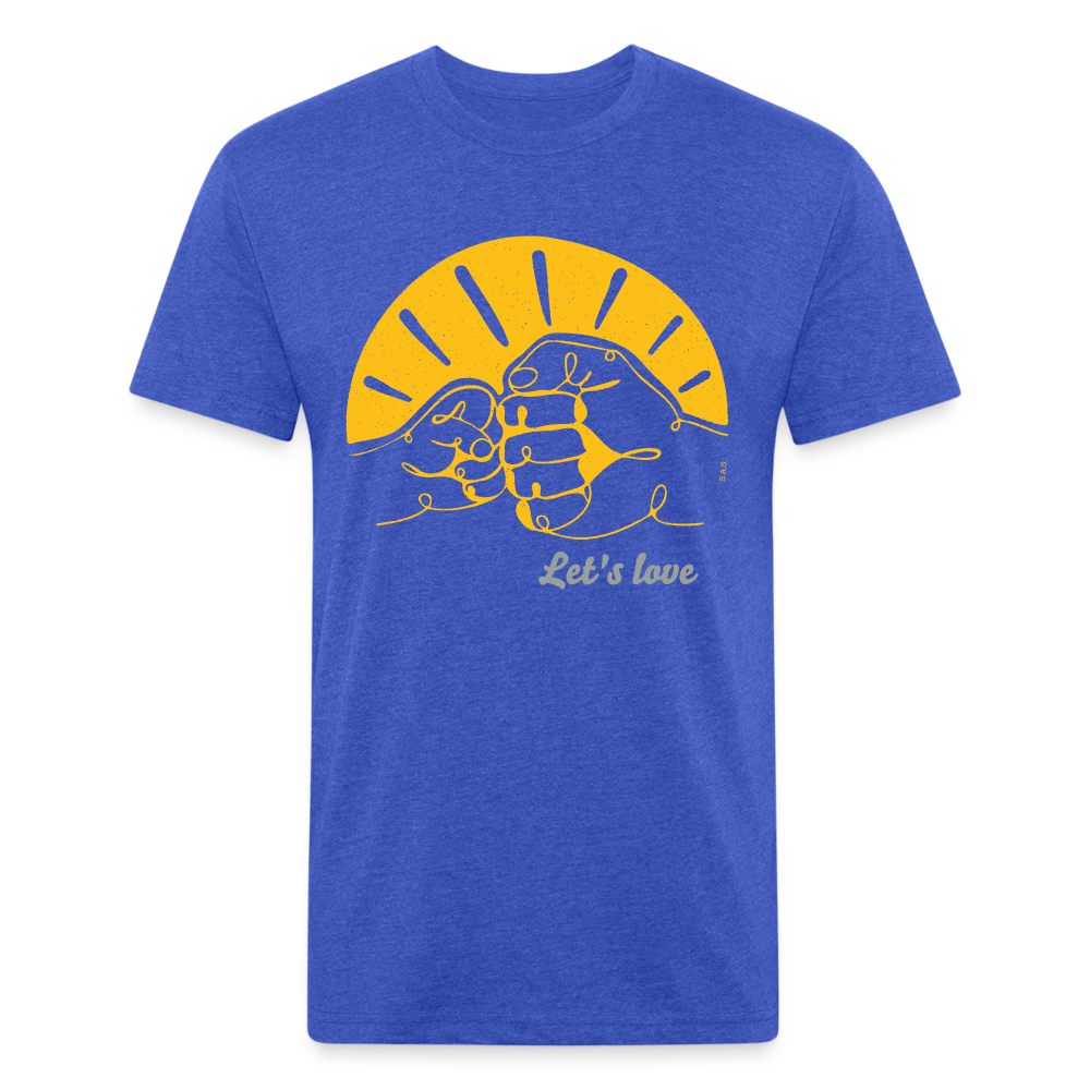 Let's love @Sofiesartstudio.com Fitted Cotton/Poly T-Shirt by Next Level - heather royal