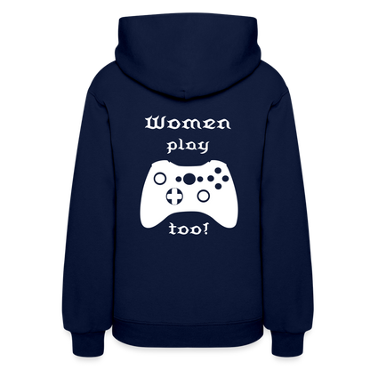 I Game What About Her? Women's Hoodie - navy