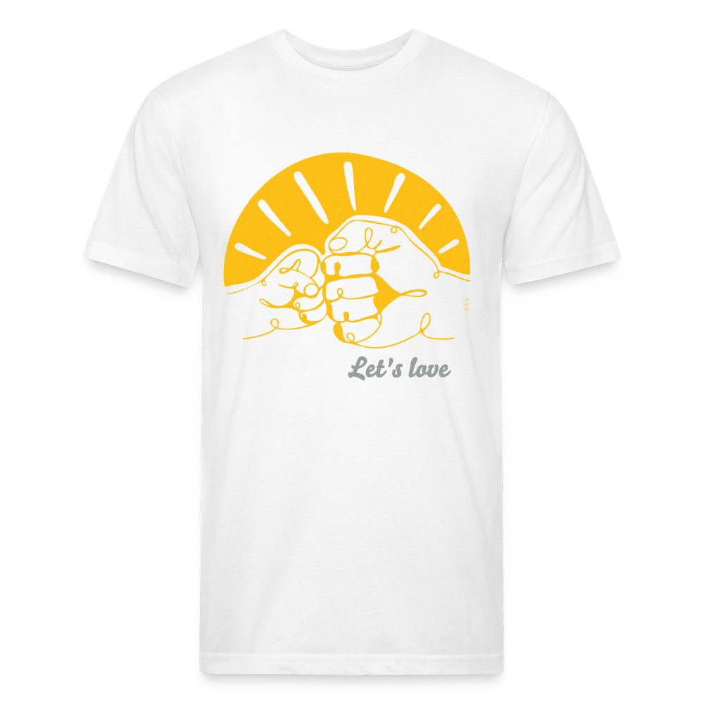 Let's love @Sofiesartstudio.com Fitted Cotton/Poly T-Shirt by Next Level - white