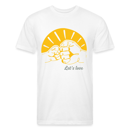 Let's love @Sofiesartstudio.com Fitted Cotton/Poly T-Shirt by Next Level - white