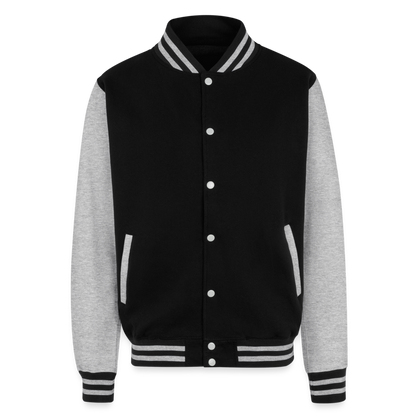 Three Kings Just Hoods Heavyweight Letterman Jacket - black/heather grey