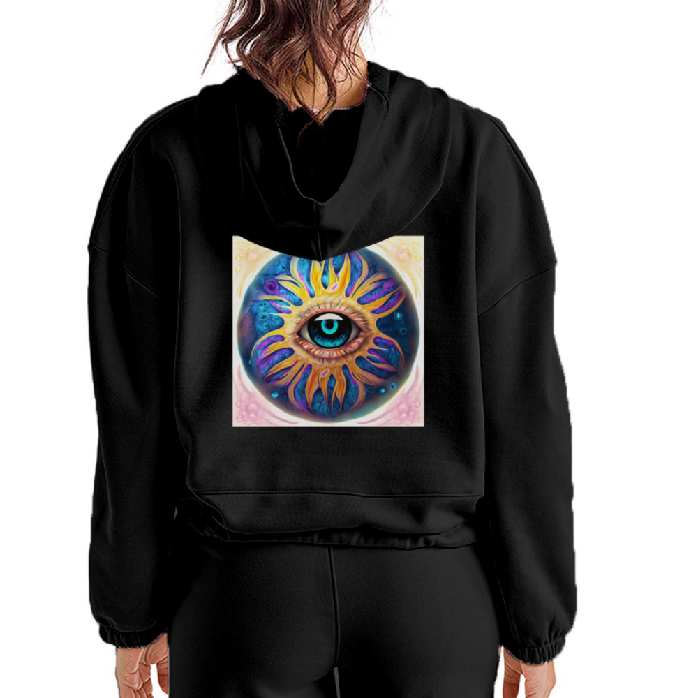 Enlightened Women’s Cropped Hoodie - black